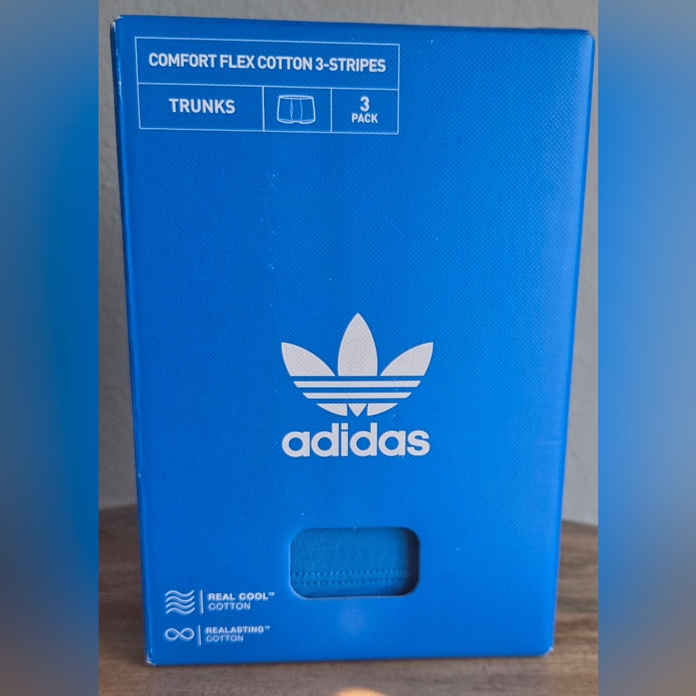 Adidas Men's Trunks 3-Pack Medium, 32"-34" Performance Stretch Cotton, New